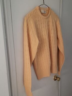 McGeorge Men's Cable Crewneck Sweater - Yellow